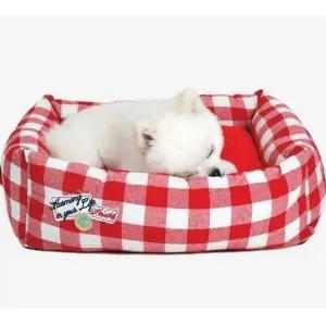 강아지 고양이 방석 쿠션 매트 체크 M 애완동물 편안한 침대 (WFK7MHN)