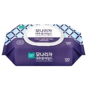 [모나리자] 내추럴 마일드 물티슈 캡형 120매10입