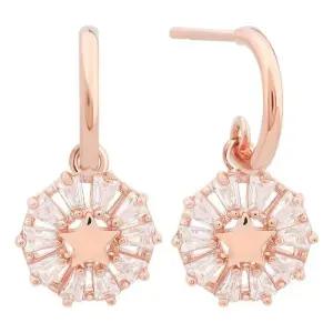 [오노마] ONM 14K 금침 로즈골드 일자침 큐빅 별 드롭 귀걸