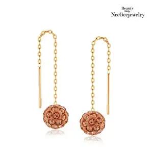 [NeeGee] 14K GOLD 샴페인판타스틱드롭 이어링