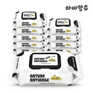 하비앙쥬 물티슈 오리지널 50g엠보싱 캡형 100매 10팩
