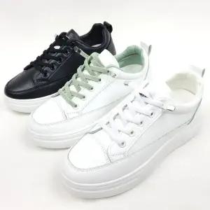 순이의신발장 5cm 키높이 발편한 통굽 여성 화이트 스니커즈 흰색 가죽 여자 운동화