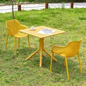 이브 800 사각 루이 암 2인 야외 실내 테이블 의자 세트 카페