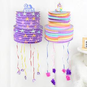 어린이 생일 스타 피냐타 게임 종이 랜턴, 멕시코 선물 상자, 재미있는 장난감, 축제 파티 장식