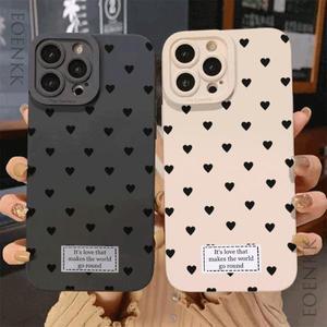 블랙 러브 하트 휴대폰 케이스, 삼성 갤럭시 노트 10 20 라이트 울트라 S25 S24 S23 S22 S21 플러스 FE 5G