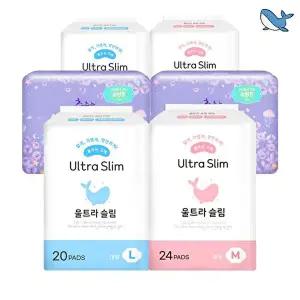 [춤추는고래]춤추는고래 대용량 생리대 중형2+대형2+오버나이트2 (124매)