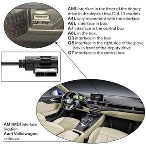음악 미디어 어댑터 오디오 AUX 데이터 와이어 MDI AMI-Audi A6L Q5 A8 용 VW USB 암 인터페이스