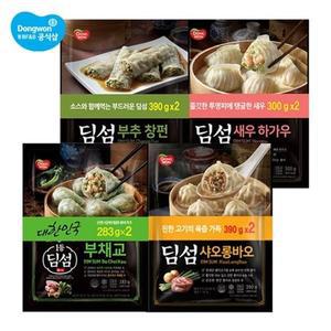 [동원에프앤비]동원 딤섬 부채교 2봉+새우하가우 2봉+샤오롱바오 2봉/부추창펀