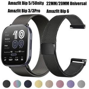 Amazfit Bip 6 5 3Pro 22MM 스테인레스 교체 시계 스트랩 용 자석 금속
