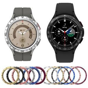 갤럭시 시계 5 프로 4 클래식 46mm 42mm 40mm 44mm 45mm Smartwatch 커버 스포츠 접착 케이스 범퍼 링용 금속 베젤
