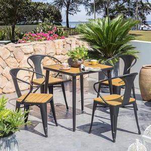 [리벨리] 아웃도어 정원 티타임 4인용 사각테이블 의자 세트C-70CM