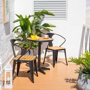 [리벨리] 아웃도어 정원 티타임 2인용 원형테이블 의자 세트C-60CM