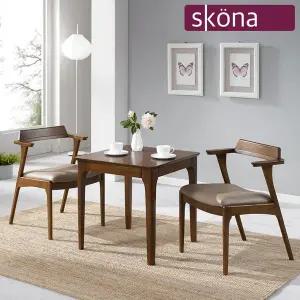 [스코나]루아스 원목 2인 식탁 세트2