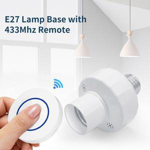 스마트 라이트 스위치 RF 433Mhz LED 전구 거치대, E27 E26 램프 베이스 소켓, 리모컨 AC85 265V 무선 포함