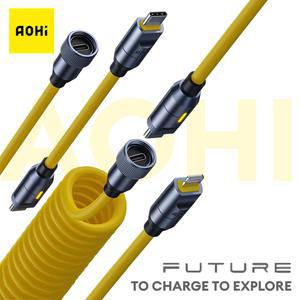 RGB 충전 케이블 발광 AOHI 240W 전원 2.6m PD3.1 USB C타입 데이터 MFi 라이트닝 코드 맥북용