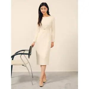 [JJ지고트](광주신세계)펄 슬리브 보트넥 H라인 원피스 GPAM0OP901