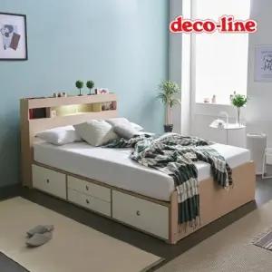 데코라인 코넬 피카 LED 수납 더블 침대 프레임 DKN067C (착불)