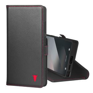 삼성 갤럭시 S25 울트라 5G 6 9인치 2025와 호환되는 TORO 프리미엄 가죽 케이스 킥스탠드 및 카드 슬롯이 있는 정품 지갑 플립 폴리오 빨간색 디테일 포함
