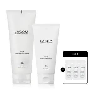 [라곰][수분듀오] 마이크로 폼 클렌저 150ml+젤 투 워터 클렌저 220ml (+클렌징오일 샘플 3매 증정)