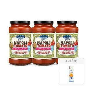 폰타나 나폴리 토마토 저당 파스타 소스 600g, 3개 + 증정(이탈리아 캄파니아 스파게티 500g,1개)