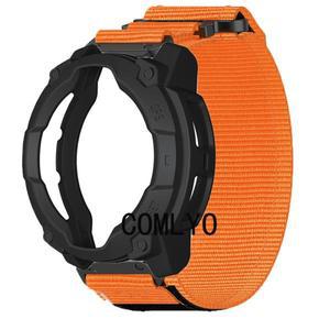 Garmin Instinct 3 50MM 케이스 스트랩 나일론 캔버스 밴드 스마트 시계 소프트 보호 범퍼 TPU 하프 커버