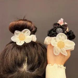 [콩심팥심]헤어 반짝꽃 예쁜머리끈 머리끈 펄소재