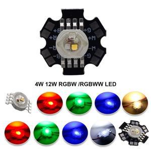 4W 12W RGBW LED 4X3W 고전력 칩 비즈 램프 8pin 4 in 1 다이오드 다채로운 소스 DIY 무대 스포트 조명