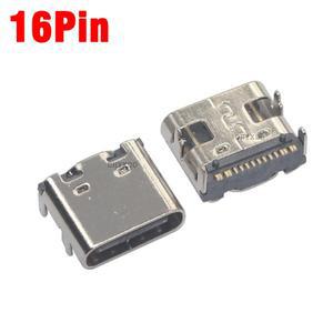 USB 3.1 타입 C 16 핀 암 SMT 소켓 충전 포트 PCB 솔더 커넥터 10 개