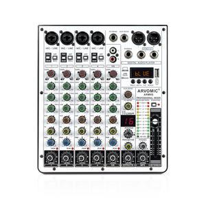 6채널 오디오 믹서 USB 오디오 인터페이스를 갖춘 DJ 믹서 Bluetooth 기능 16 DSP 효과 및 3밴드 EQ(ARMX 6)