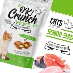 고양이 스낵 바삭한 치킨 연어 사료 반려묘 간식 영양간식 (WFK7GA3)