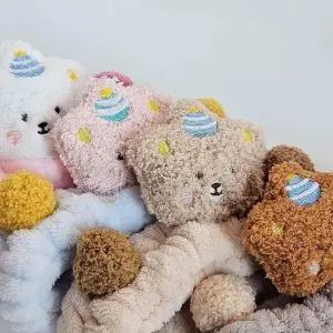 뽀글이 4Colors 머리띠 캐릭터 파티 세안밴드 곰돌이