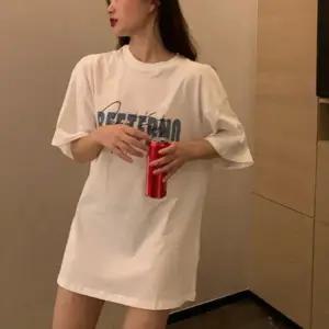 레터링 여자 여름 롱반팔티 1P 베이직 패션 티셔츠