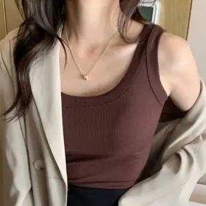 골지 여자 베이직 이너 나시티 1P 여름 U넥 슬림핏