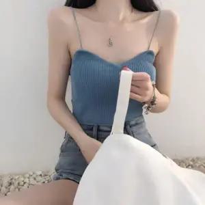 골지 여자 끈나시 1P 베이직 민소매 크롭 이너나시