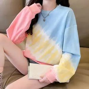 그라데이션 여자 맨투맨 가을 캐주얼룩 데일리 긴팔