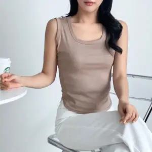 골지 여자 넓은끈 나시티 1P 여름 슬리브리스 티셔츠