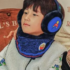넥워머 자수 방한 세트 목도리 겨울 모자