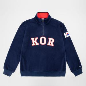 KOR 반집업 후리스 반짚업 네이비 태극기 아노락 코리아 플리스