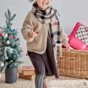 [닥스](강남점)DBMU3F971W2 [DAKS MUFFLER][DAKS KIDS]브라운 하우스체크 캐시미어100% 머플러