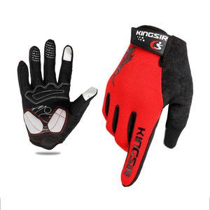 킹썰 스포츠 등산 자전거 장갑 휴대폰터치가능, 봄가을, 레드, M, 1개