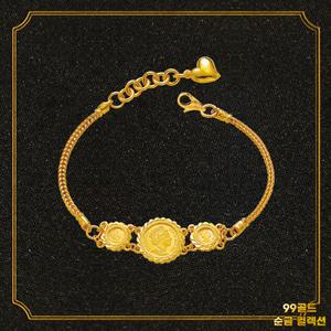 153골드 [최신]24K 순금 엘리자베스 3구코인 팔찌 5돈,18.75g-기타중량 판매자검색
