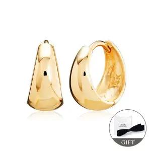 [모룬] (10월베스트) 14K/18K 볼드 물방울 원터치 귀걸이 M 한쌍 MOE40039