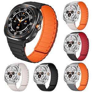 [수나르]갤럭시워치 8/7울트라 47mm 1 2 세대 호환 스트롱 마그네틱 실리콘 스포츠 스트랩 밴드 시계줄