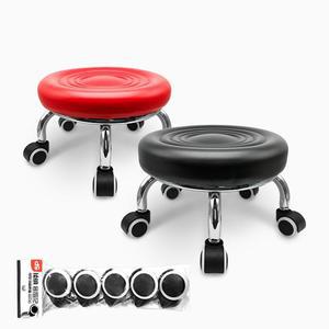 가오스 쿠션왕 이동식 작업의자 부드러운 무빙 동글뱅이 일반 의자 + 바퀴5개 추가