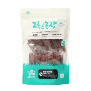 작은농장 오리슬라이스 1kg 사사미 대용량 강아지 간식