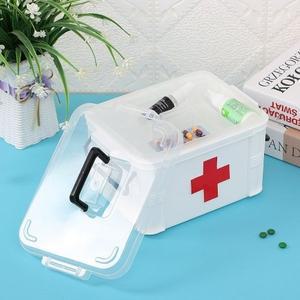 투명커버 구급함 구급상자 약보관 헬프 2단 24cm (WE45407)