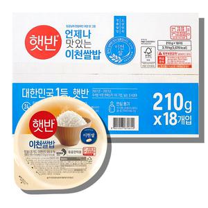 햇반 이천쌀밥 210g 18개1박스