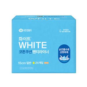 화이트 코튼쿠션 무향 일반 팬티라이너 24p