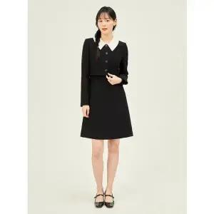 [JJ지고트](센텀시티점)배색 칼라 재킷 A라인 원피스 GP9M0OP901