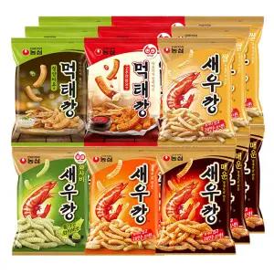 농심 새우깡 +매운새우깡+쌀새우깡+와사비새우깡+먹태깡 청양마요+고추장마요x각3개(총18개)